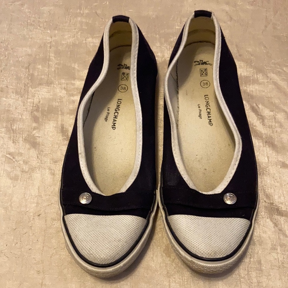 Longchamp La Pliage Canvas Flats